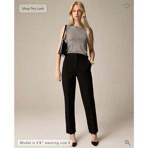 J. Crew Kate straight-leg pant in four-season stretch Black Size 4 NWT CC441